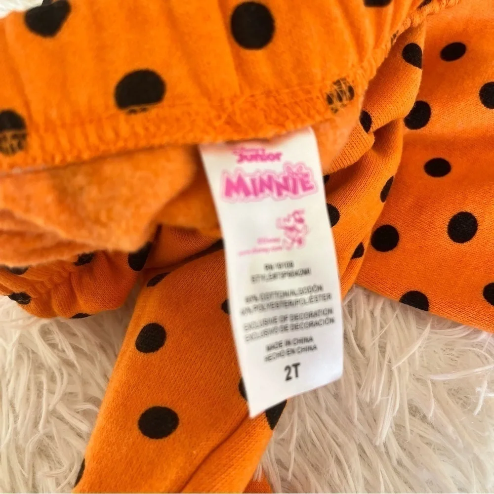Girls Disney Minnie Mouse Halloween Fleece Top and Bottom Set Size 2 Toddler